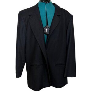 Lauren Rogers Collectibles Petite Black Oversized Blazer Jacket Women's Size 14P